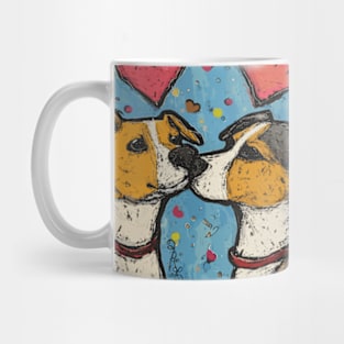 Dog Love 2024 Valentines Day Drawing Mug